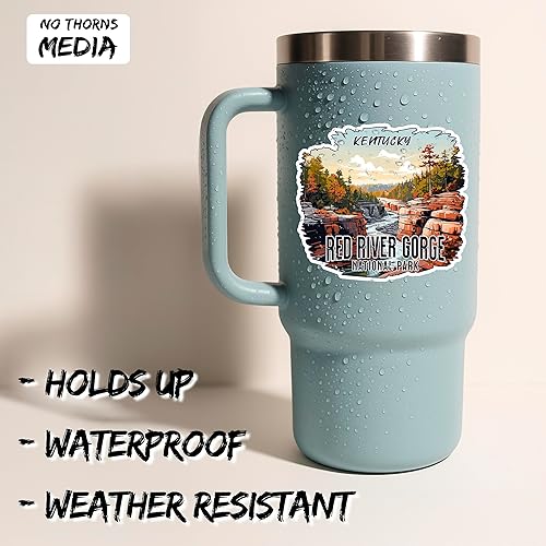 Miniatura 2 de Adhesivo Red River Gorge National Park Kentucky de 4 pulgadas, para senderismo, camping, impermeable, para laptop, botella de agua, vaso de