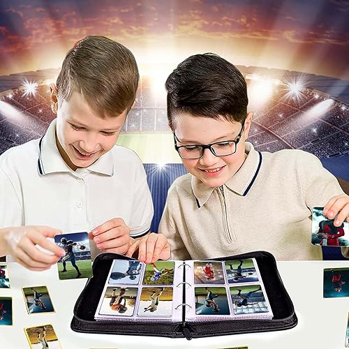 Miniatura 6 de Álbum de tarjetas coleccionables para fútbol con capacidad para 400 tarjetas, carpeta con mangas, álbum para tarjetas de fútbol, colección de juegos