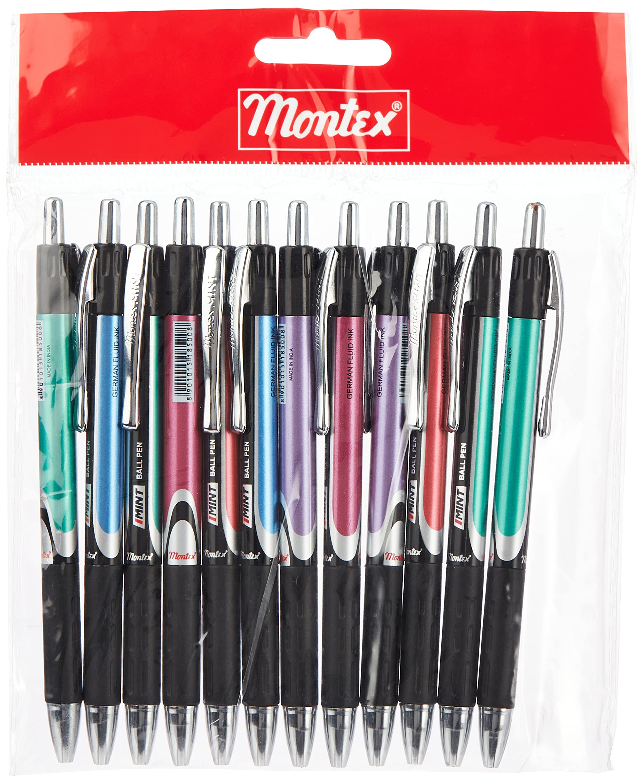 Montex Mint Retractable Ball Pen Mini 12-Pieces