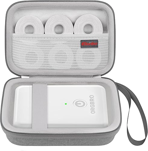 Elonbo Estuche de transporte para máquina etiquetadora ORGBRO X1, soporte de almacenamiento portátil para impresora de etiquetas Bluetooth, cortador
