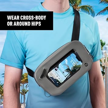 Nite Ize RunOff Waterproof Waist Pack - IP67-Rated Travel Pouch - 3L Crossbody Waterproof Bag with TRU Zip Technology, Interior Attachment Points, Adjustable Straps & Touchscreen-Friendly Phone Pocket