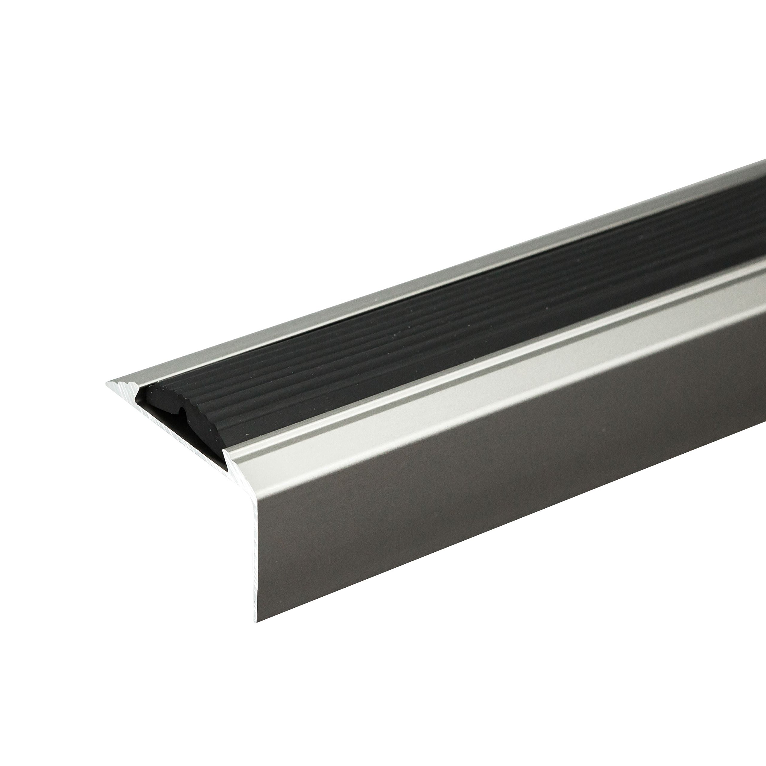SELF-Adhesive ANODISED Aluminium Anti Non Slip Stair Edge Nosing Trim 1200mm x 46mm x 30mm A38, INOX