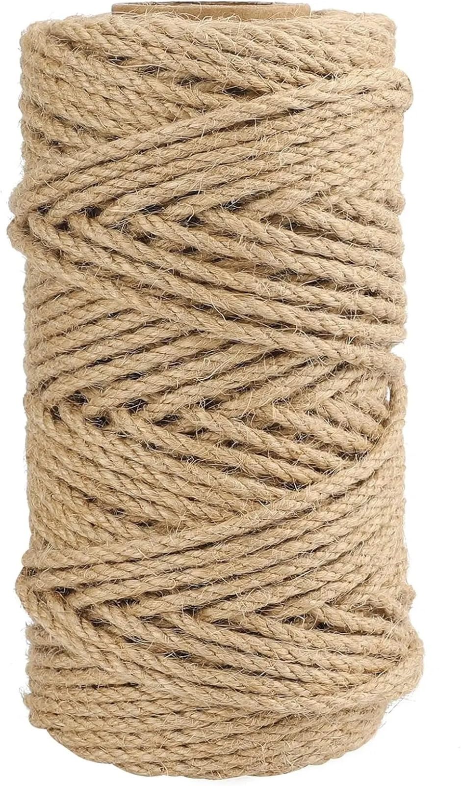 Spago Corda di iuta da 6 mm, spago intrecciato a 4 strati resistente e spesso for giardinaggio, artigianato fai-da-te, raggruppamento, tiragraffi for gatti, decorazioni for la casa