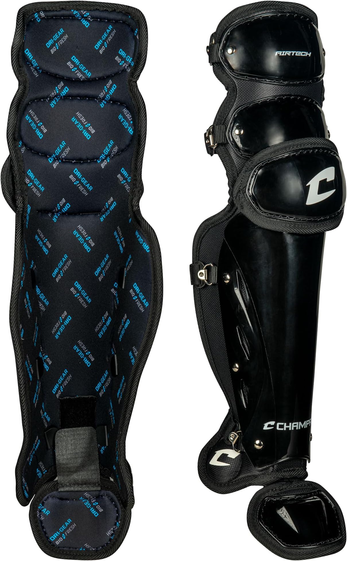 mens Compact Pro Plus Umpire Leg Guard, BLACK, 17 Length US