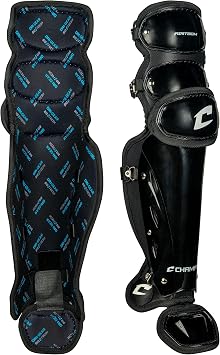 CHAMPRO mens Compact Pro Plus Umpire Leg Guard, BLACK, 17 Length US
