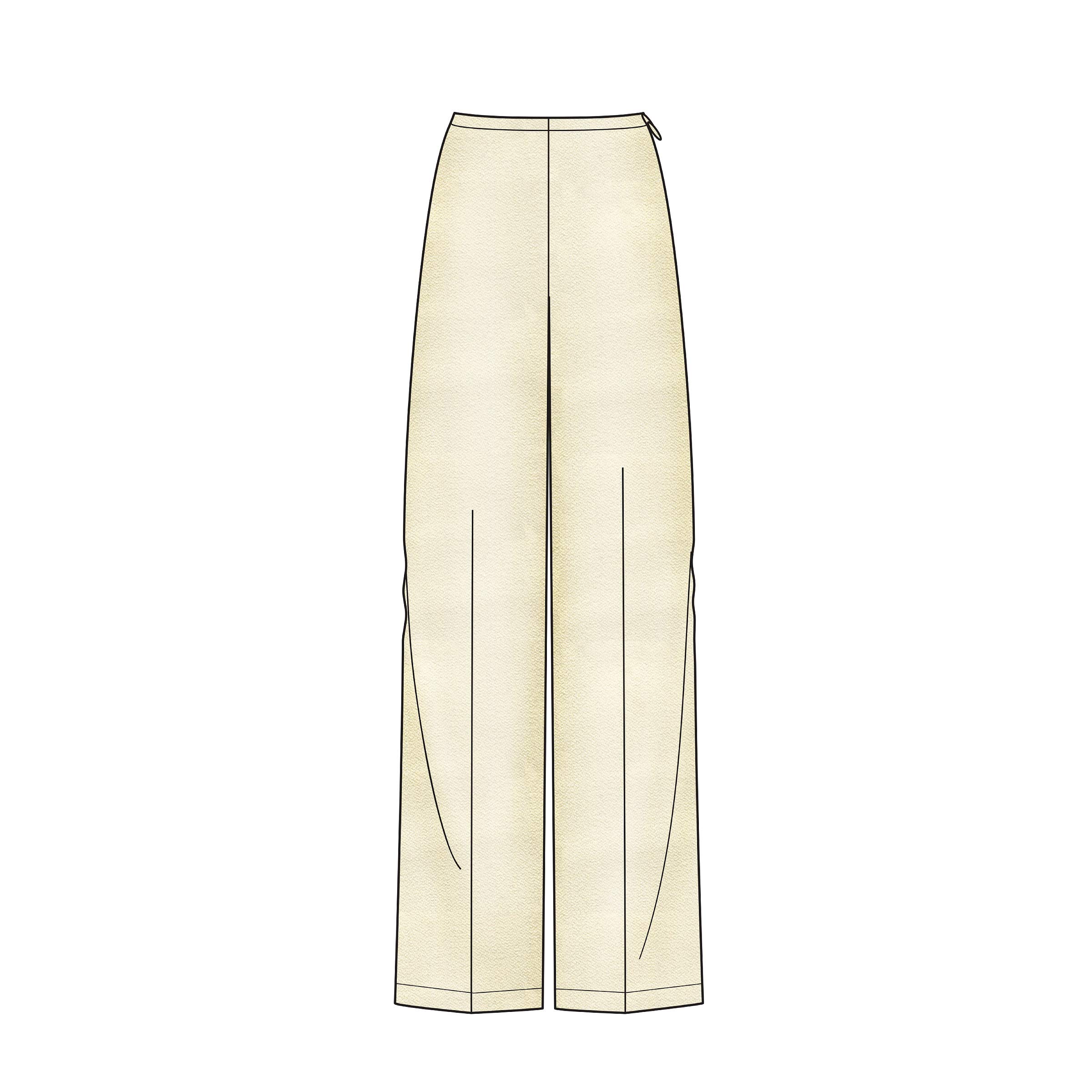 Modello di cucito New Look non tagliato 10541 6662/R10541 Top drappeggiato e pantaloni a gamba larga da donna, taglie 10-22 FF - Italia