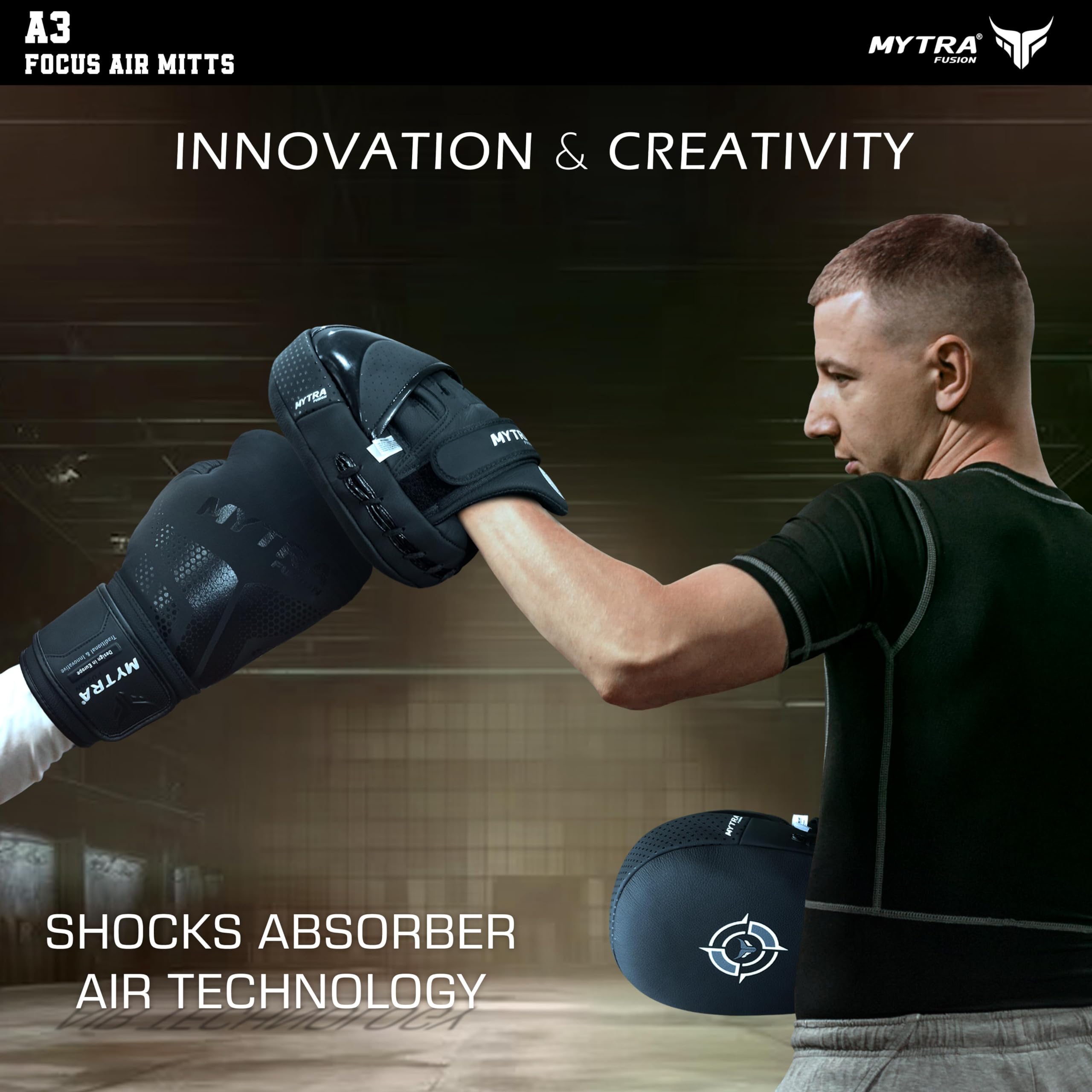 Mytra Fusion Pattes d'ours Boxe Cuir véritable pour entraînement MMA Muay Thai Kickboxing