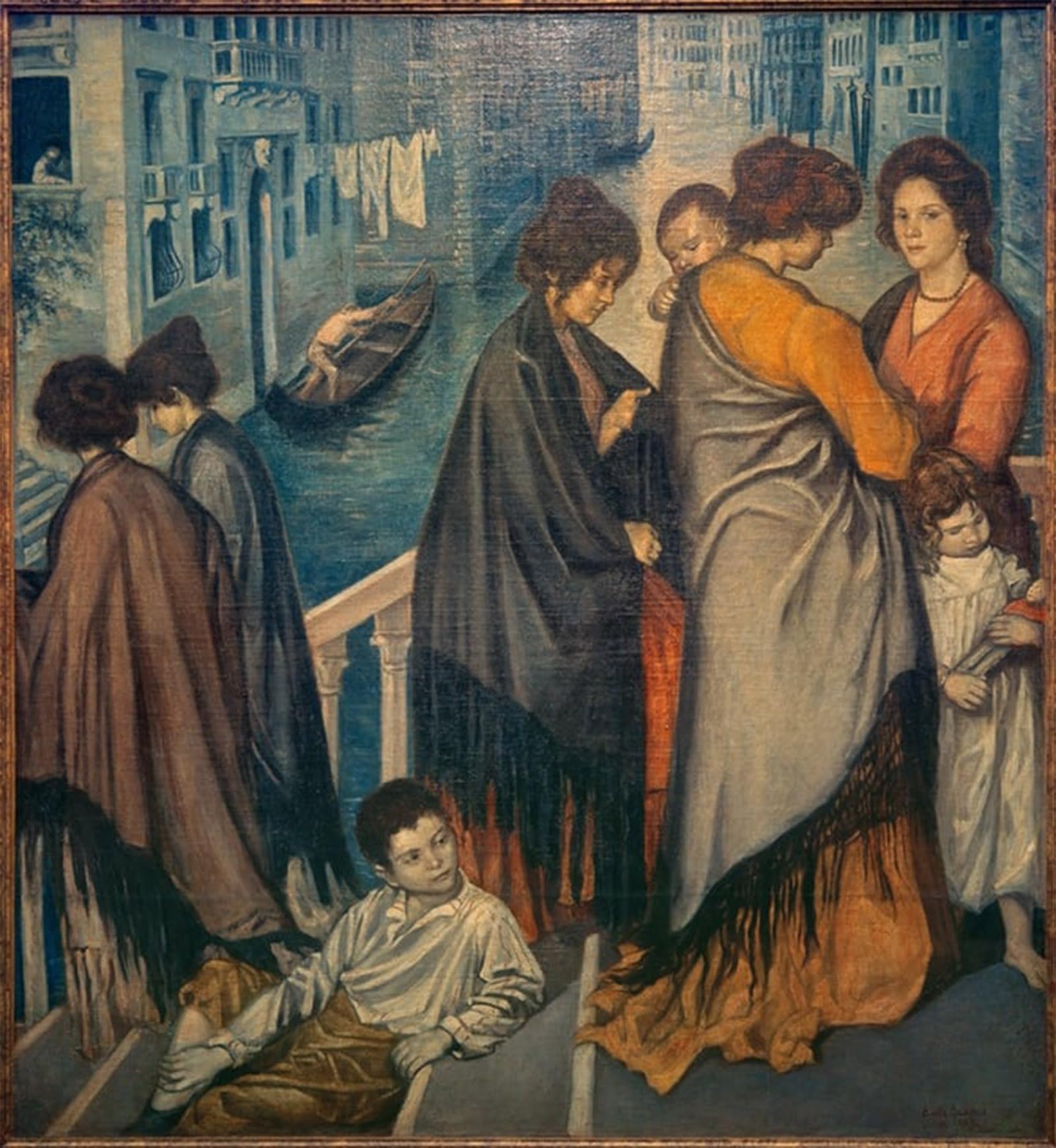 SERENDIPITP Retro Picture Poster Wall Art Pictures Painting on a Bridge in Venice by Emile Bernard Wall Art Canvas Print for Wall Decor 60x90cm
