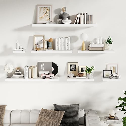 Miniatura 7 de Fun Memories Estantes flotantes para pared de 10 pulgadas, estantes cuadrados de pared de 10 pulgadas de profundidad, estantes de almacenamiento de