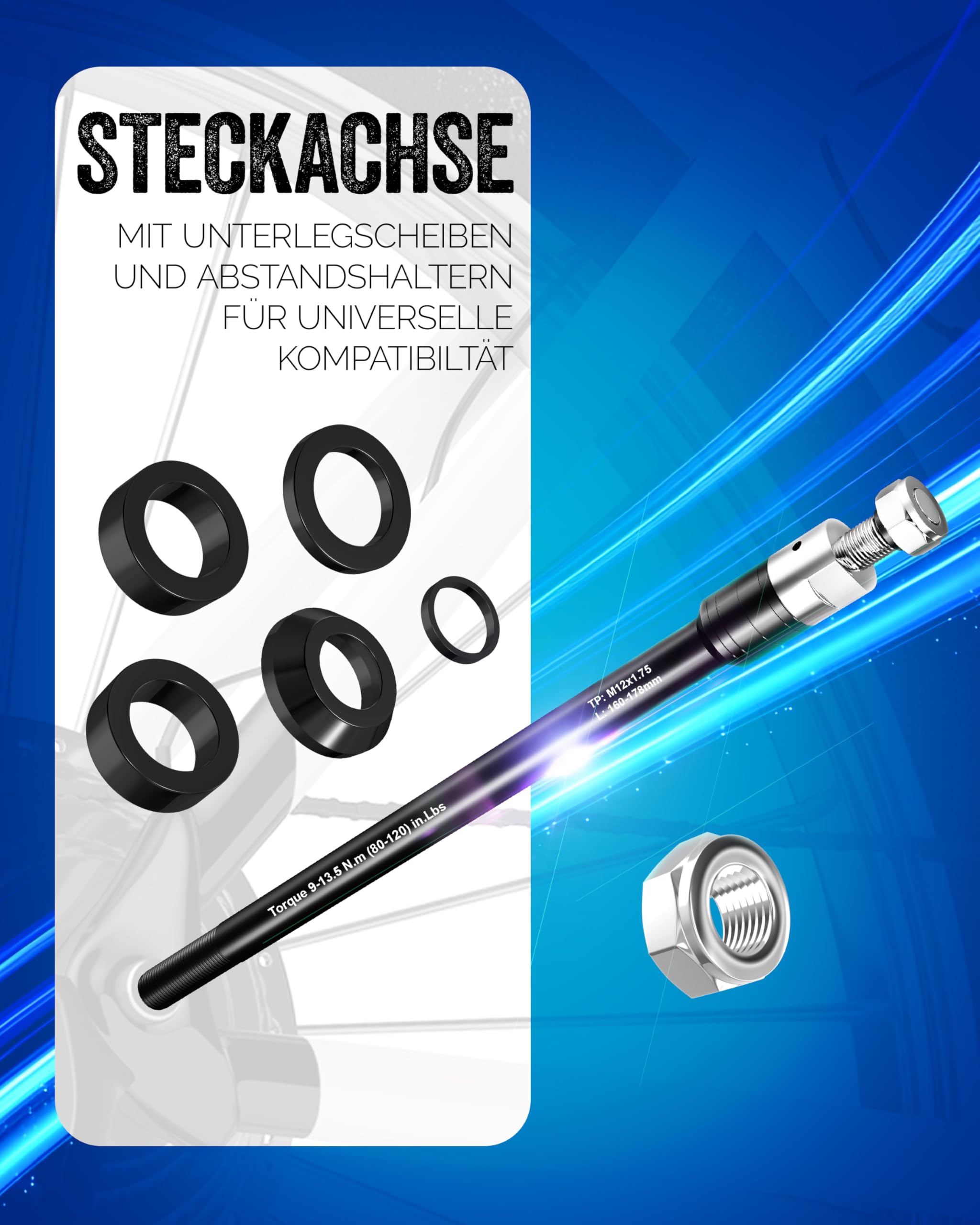 Adattatore asse M12 per rimorchio bicicletta (M12 x 1,5)