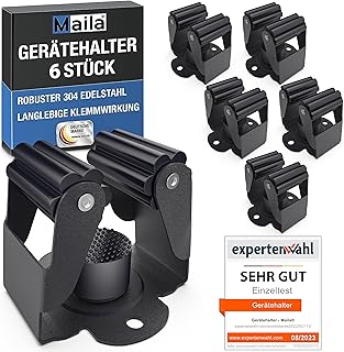 Sponsored You’re seeing this ad based on the product’s relevance to your search query.Learn more about this advertisement Maila® Tool Holder (Set of 6, Black) - Robust 304 Stainless Steel - Broom Holder Wall with Strong Clamping Effect, Wall Mount for Broom as Tool Holder