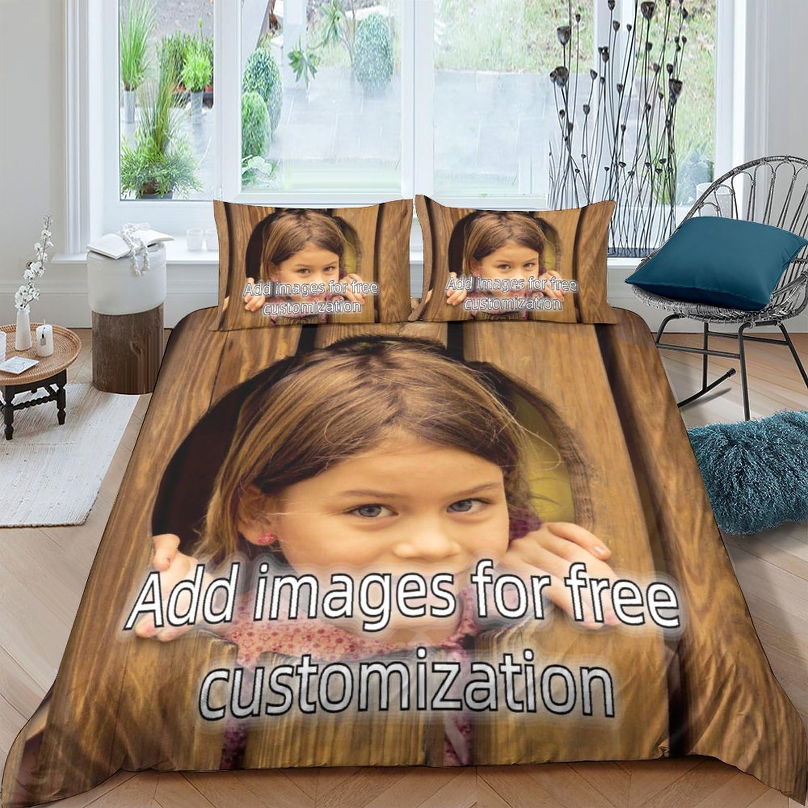 Housse de couette personnalisable IOFEER 220x240cm avec photo