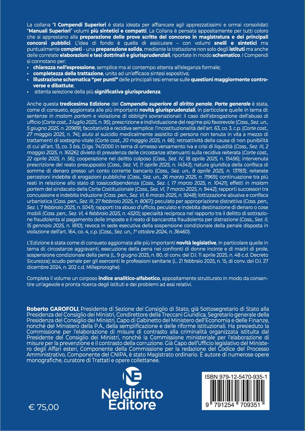 Compendio superiore di Diritto Penale parte generale 2025-2026 per il concorso in magistratura e per i concorsi superiori. Nuova ediz.