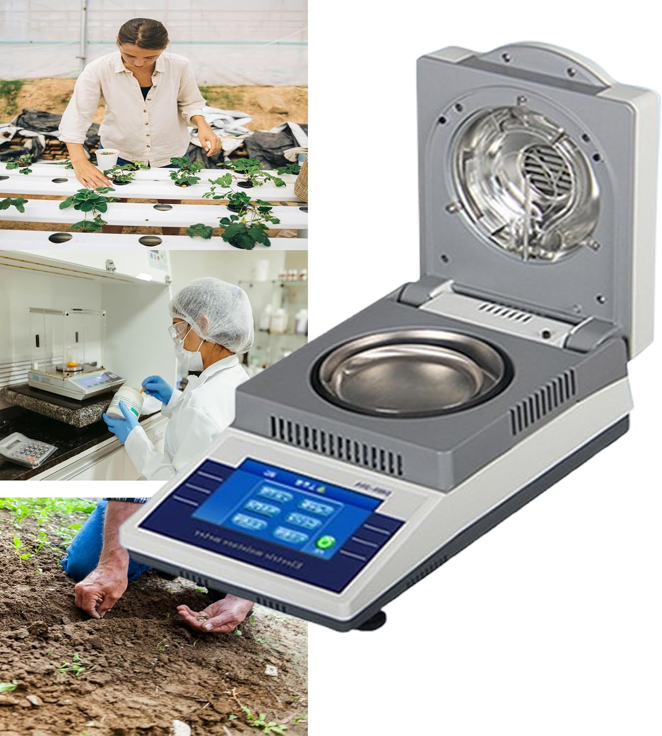 50g*5mg Halogen Moisture Analyzer, Lab Halogen Moisture Analyzer, Halogen Moisture Analyzer Laboratory, Professions Digital Moisture Tester, Touch Screen