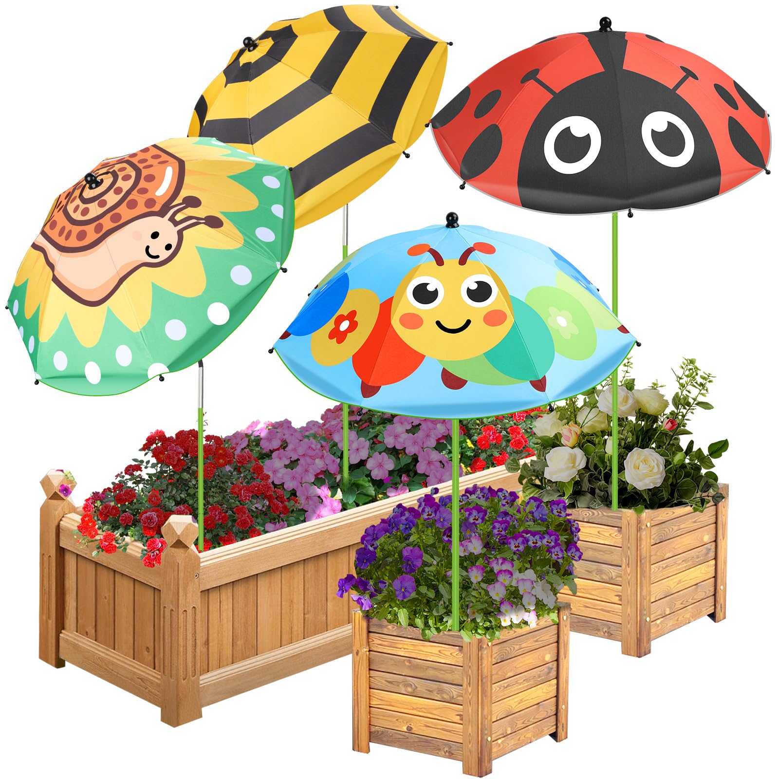Axcoix 4 Pack Plant Umbrella