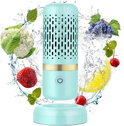 Vista 10 de Cudinham - Limpiador y Purificador de Frutas y Verduras, Máquina de Lavado con Forma de Cápsula, Tecnología de Purificación de Iones OH para Limpiar