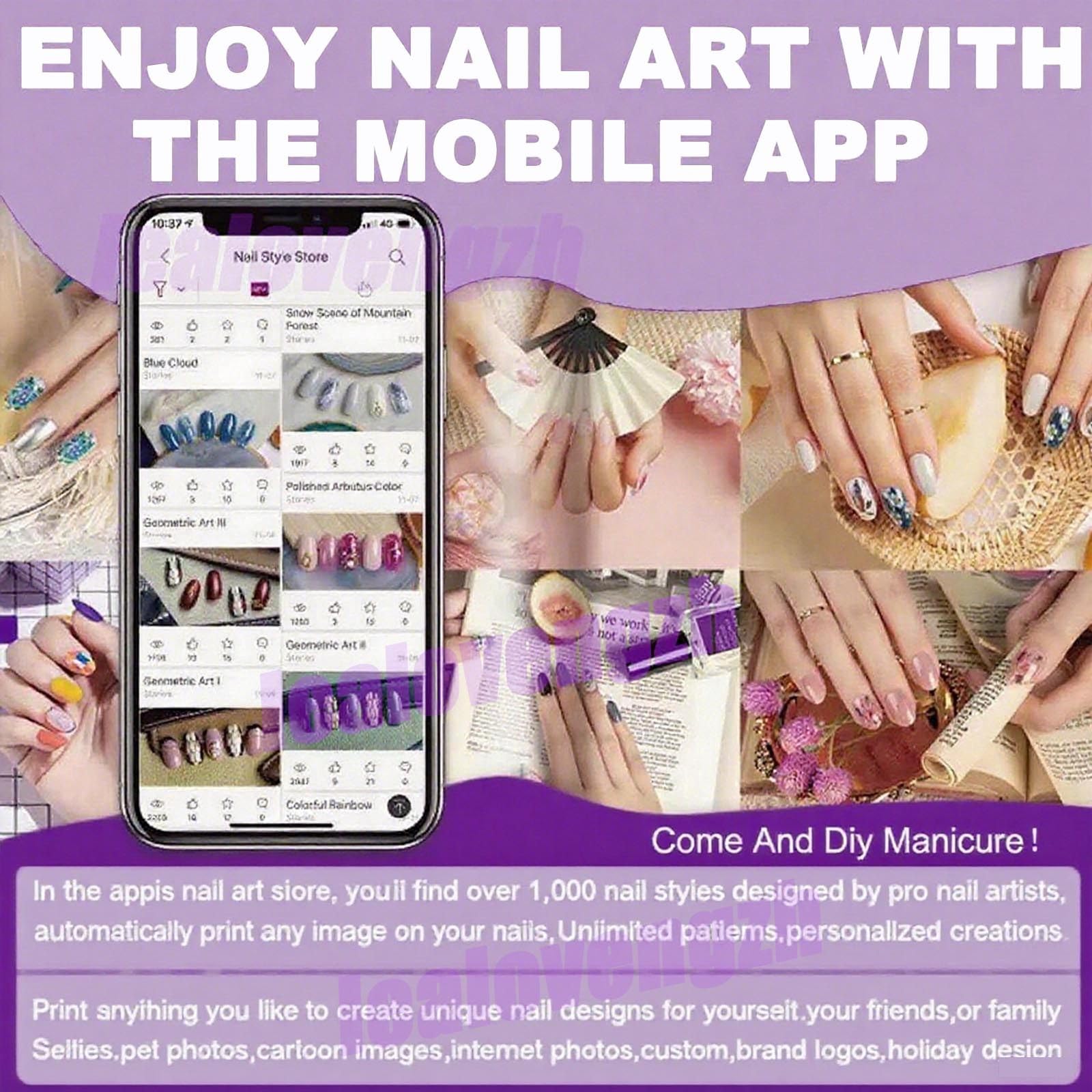 Stampante Portatile Intelligente per Nail Art - Stampante Digitale Mobile per Nail Art - Macchina 3D di qualità Professionale con 4800 Dpi | Studio di Manicure Professionale E Domestico