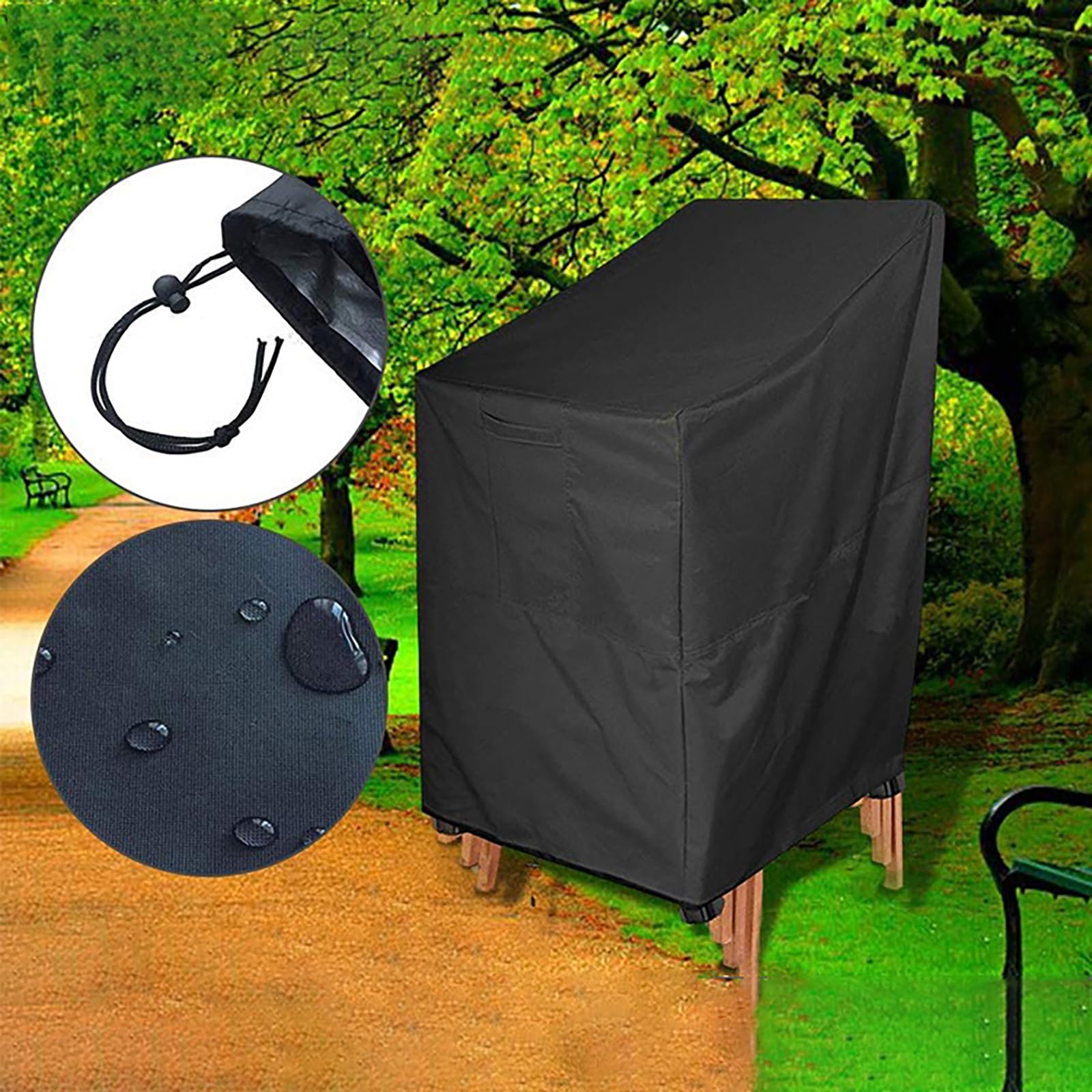 2PCS Housses De Chaise De Jardin Imperméables - Tissu Oxford 420D, Résistant Au Vent Et Aux UV - Dimensions 102x79x70 Cm - Protection Pour Meubles D'Extérieur, Balcon