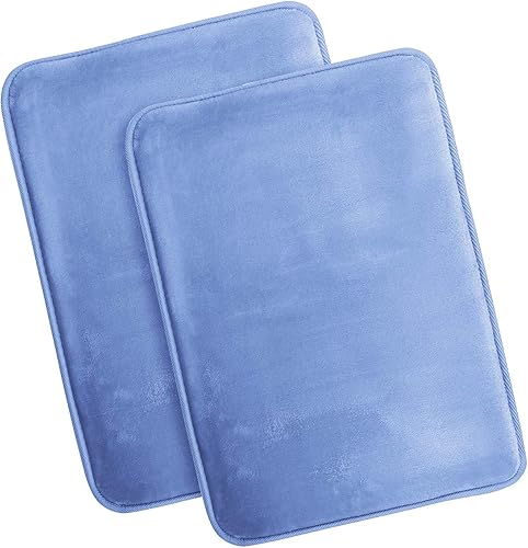 Miniatura 4 de Clara Clark Tapetes para baño de felpa ultra suave, antideslizantes, de espuma viscoelástica y terciopelo, juego de 2 alfombras de baño de 17 x 24