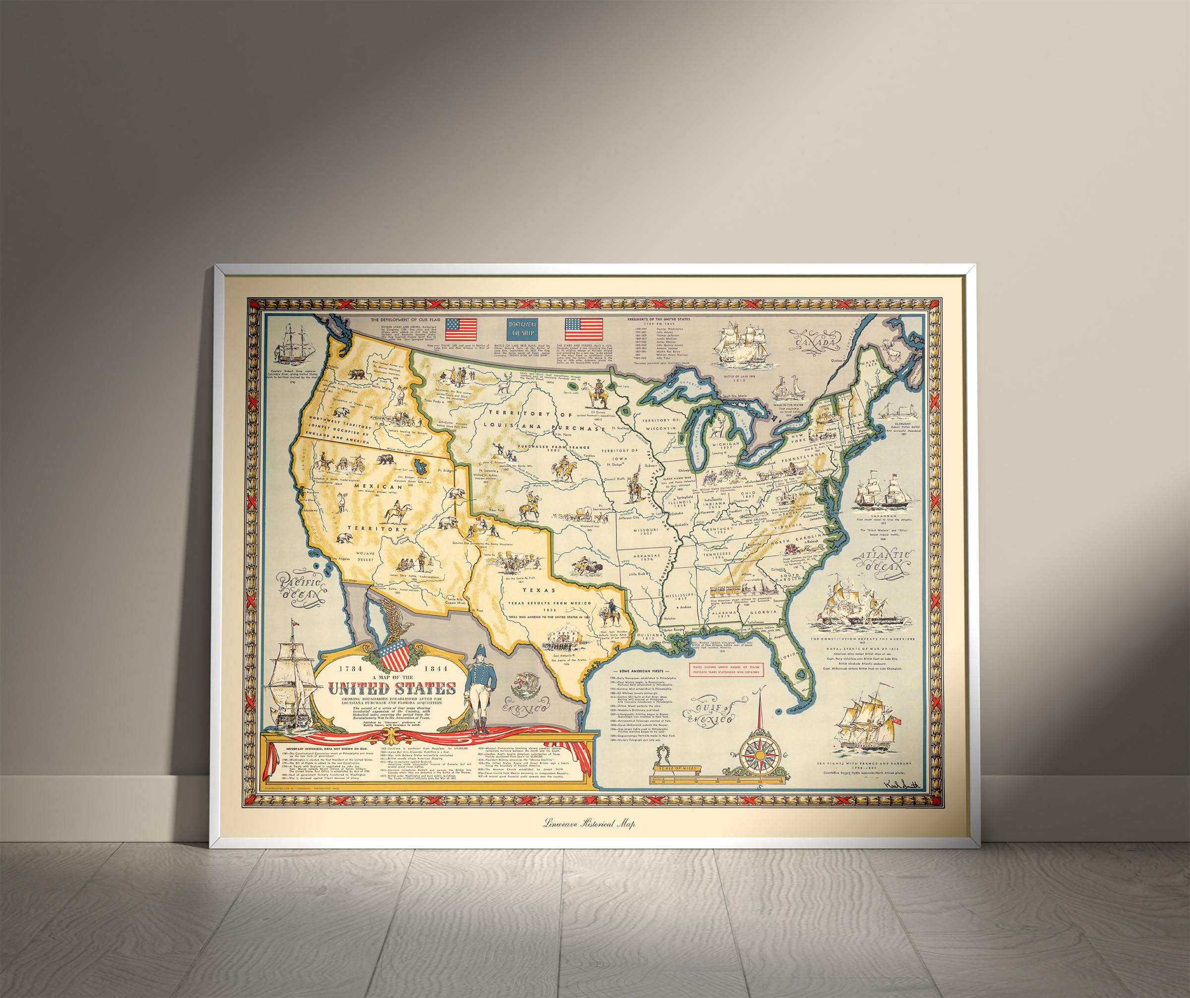 Amazon.co.jp: A Map of the United States showing境界確立された後の 