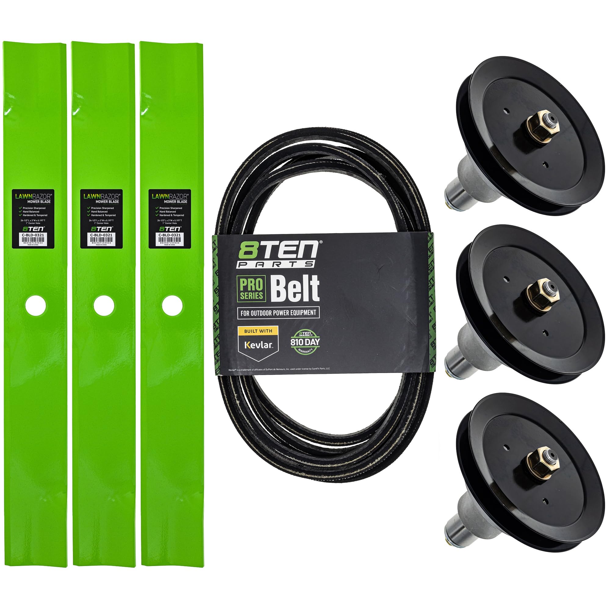 Amazon.com : 8TEN Blade Spindle Belt Deck Kit for Exmark Lazer Z