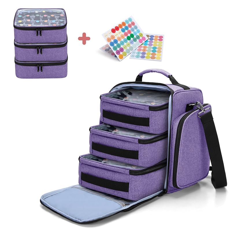 BAFASO Estojo roxo para armazenamento de óleos essenciais com 2 folhas de etiquetas