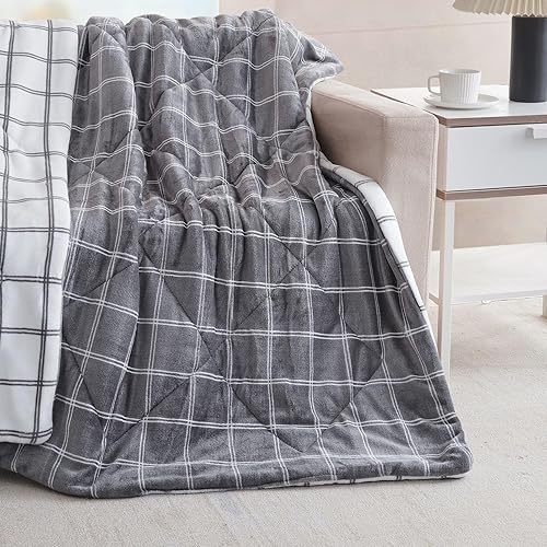 Miniatura 8 de Manta reversible de piel sintética de conejo a sherpa, súper suave y acogedora manta cálida para sofá, silla, cama, campamento, manta de cama de