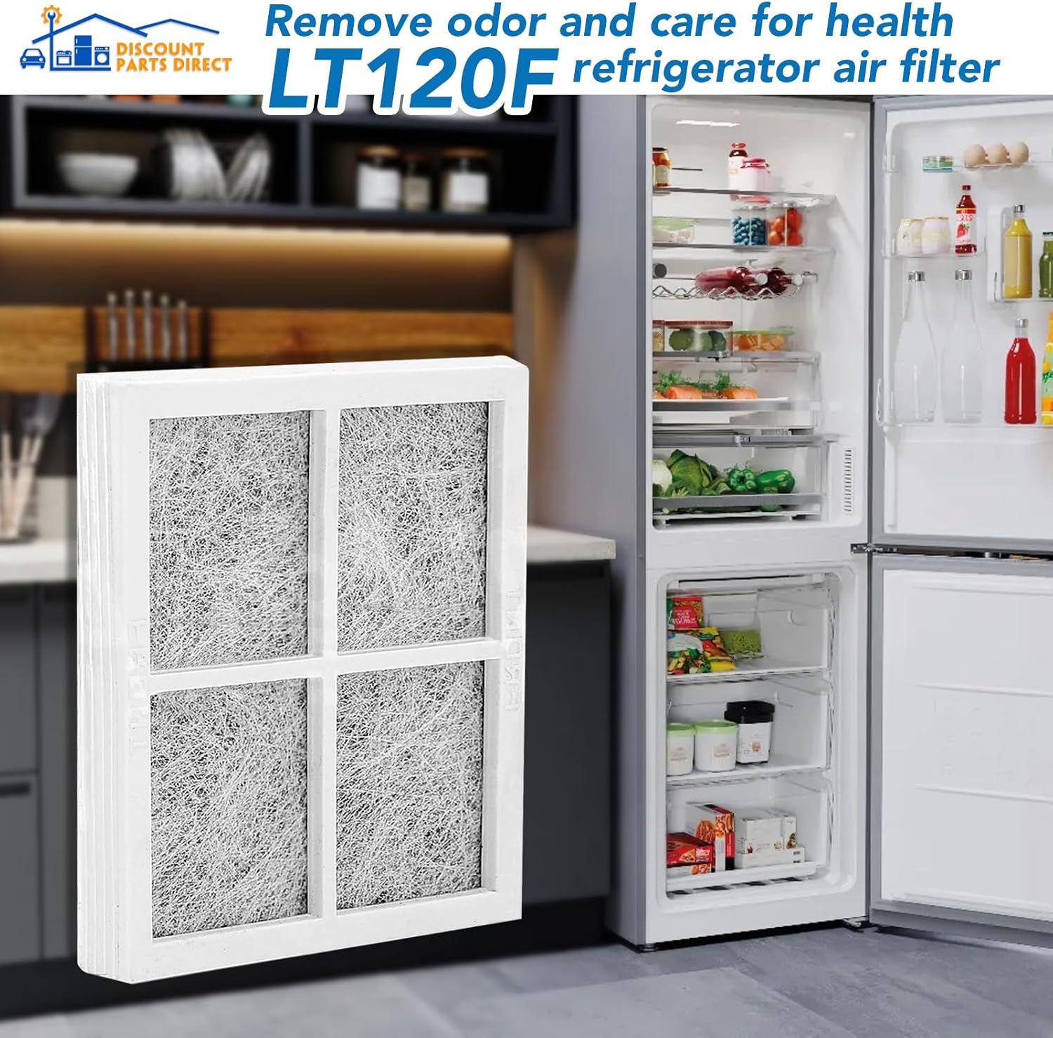 SpiroPure SP-LE120 Refrigerator Fresh Air Filter Replacement For LT120F, ADQ73214404, 9918, 46-9918, ADQ73214402, ADQ73334008, ADQ73214403 (3 Pack