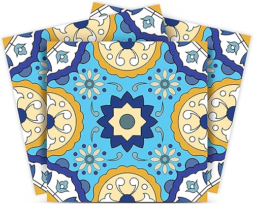 Backsplash - Calcomanías para azulejos de despegar y pegar, juego de 24 murales, calcomanías para azulejos de baño y cocina, calcomanías de vinilo