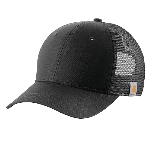 Carhartt Men's Rugged Professional Series Canvas Mesh-Back Cap - Black - One Size