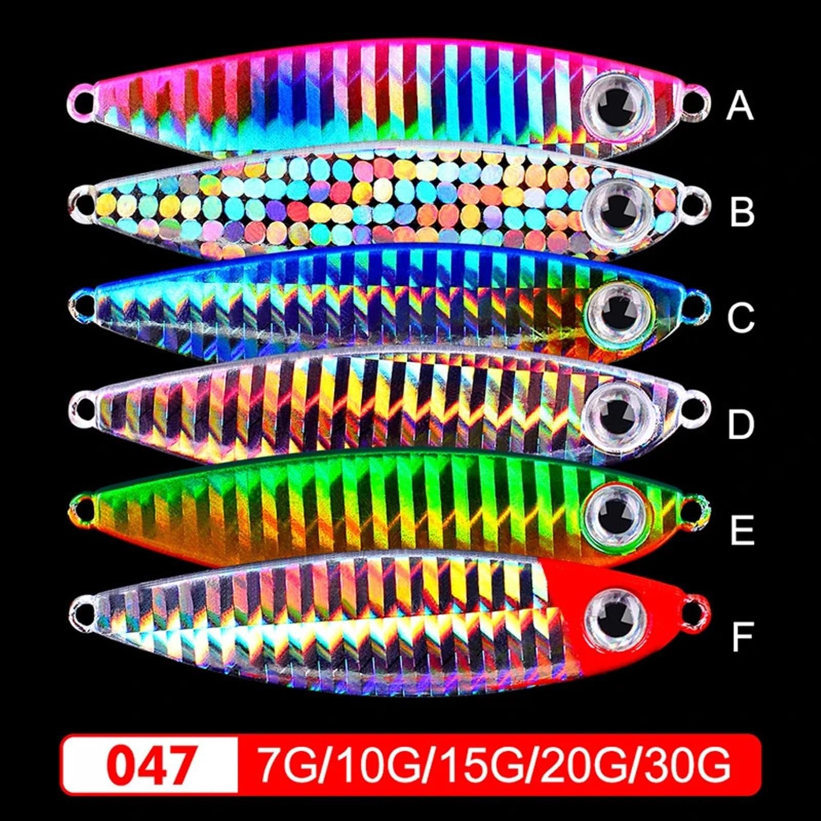 Señuelo de Pesca con Lentejuelas de Metal, 7/10/15/20/30G, Crankbait Jig Shads, Cuchara, cebos Artificiales, lubina, Wobbler, Cebo Giratorio, Señuelos de Pesca Marinos