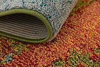 Vista 9 de Unique Loom Estrella Collection - Alfombra floral, paisaje, abstracto, moderna, campos, 2 pies 7 pulgadas x 10 pies, multicolor / verde