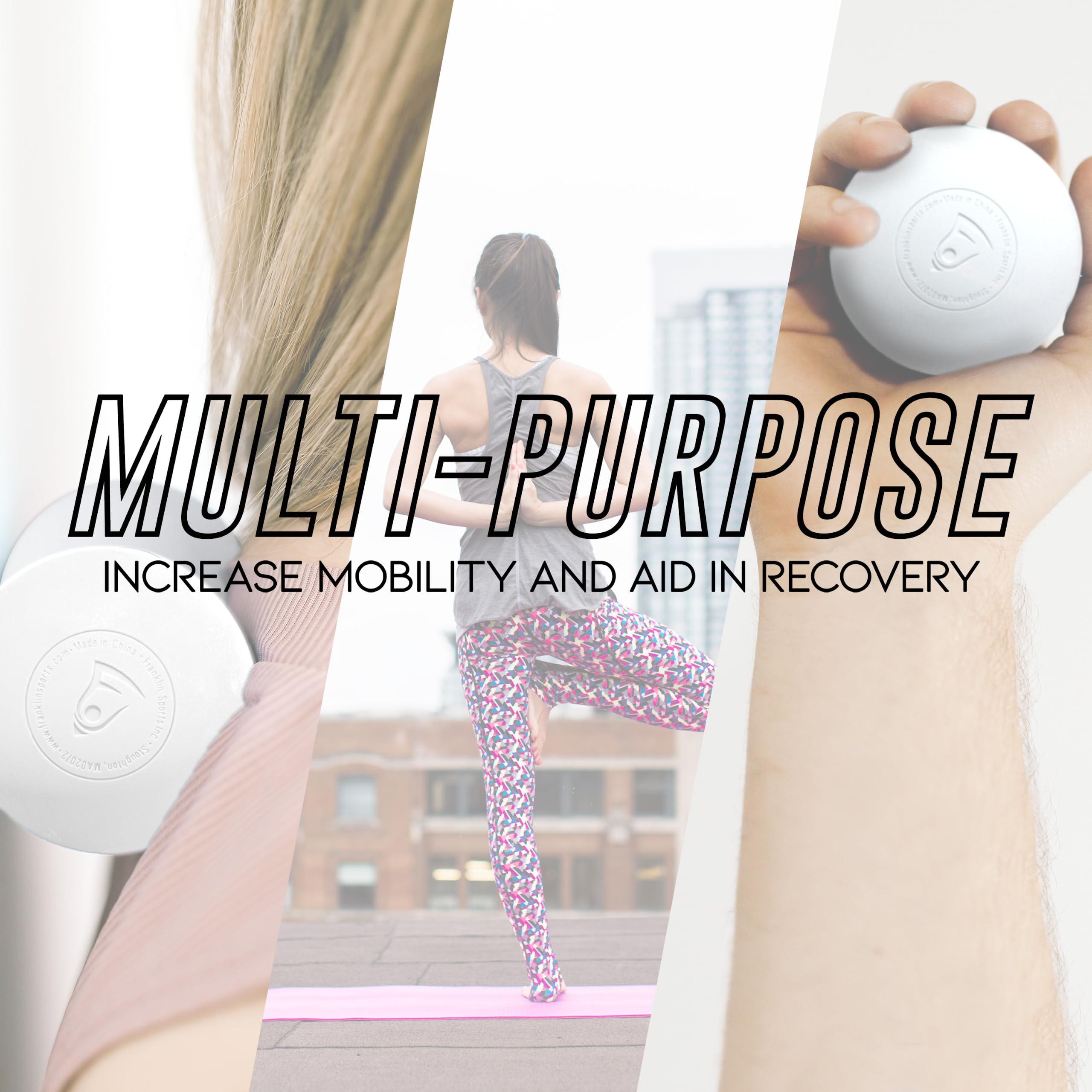 Franklin Sports Balles Lacrosse - Taille Officielle - Balles de lax pour s'entraîner - Balles de Lacrosse en Caoutchouc de 63 mm pour l'extérieur - Idéales pour la thérapie de Massage Musculaire +