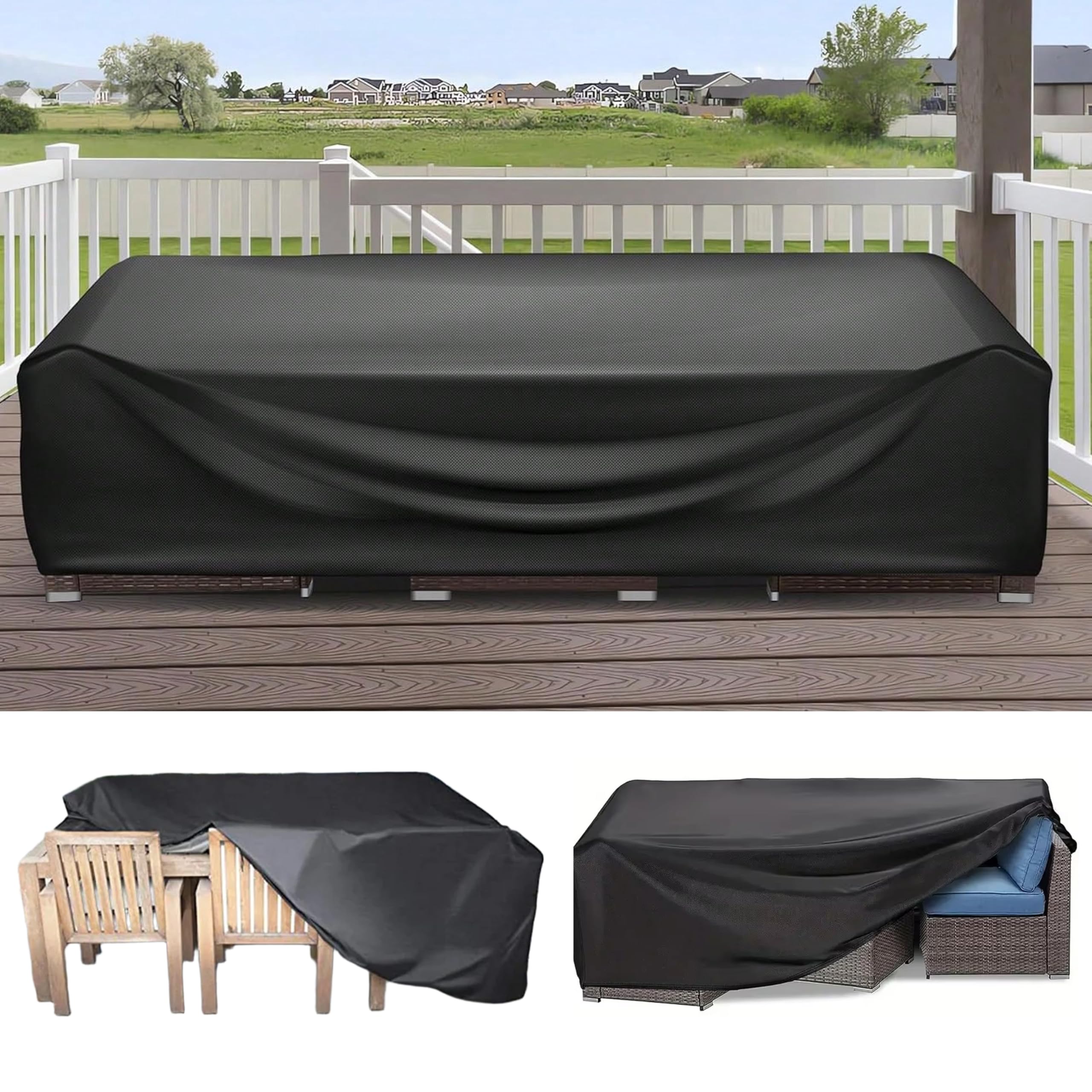 HNKDKJ Gartenmöbelabdeckungen Winterfest, 235x160x115cm/LxWxH Wasserdichte Abdeckplane für Gartentisch Abdeckhaube Terrassenmöbe, Wasserdichte Gartenmöbel Abdeckung Anti-UV Zum Schutz Outdoor-möbel