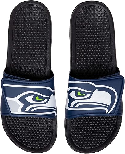 Miniatura 141 de FOCO mens NFL Team Cropped Big Logo Shower Sport Slide Flip Flop Sandals