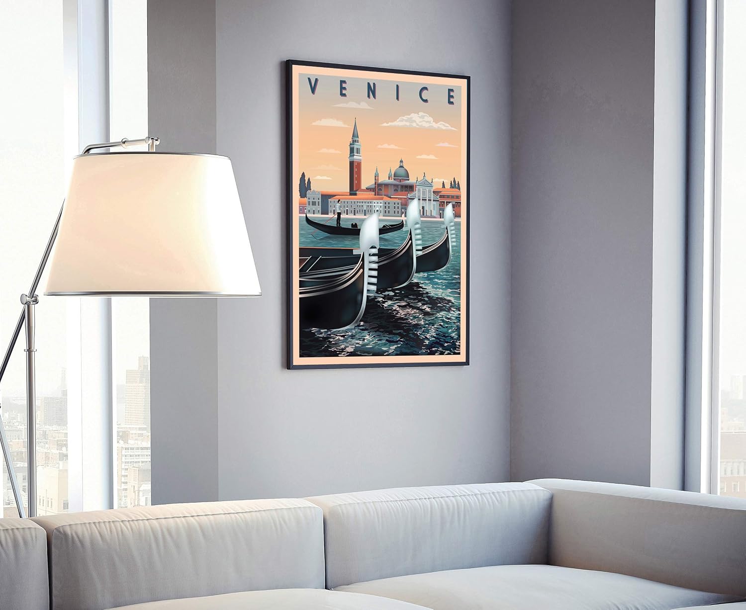 Pera Print Venice/Italy 2,Retro Style Travel Poster,Vintage Rustic Poster Print,Home office Wall Decoration,Venice/Italy 2 Country Map Poster-12x18 Inches
