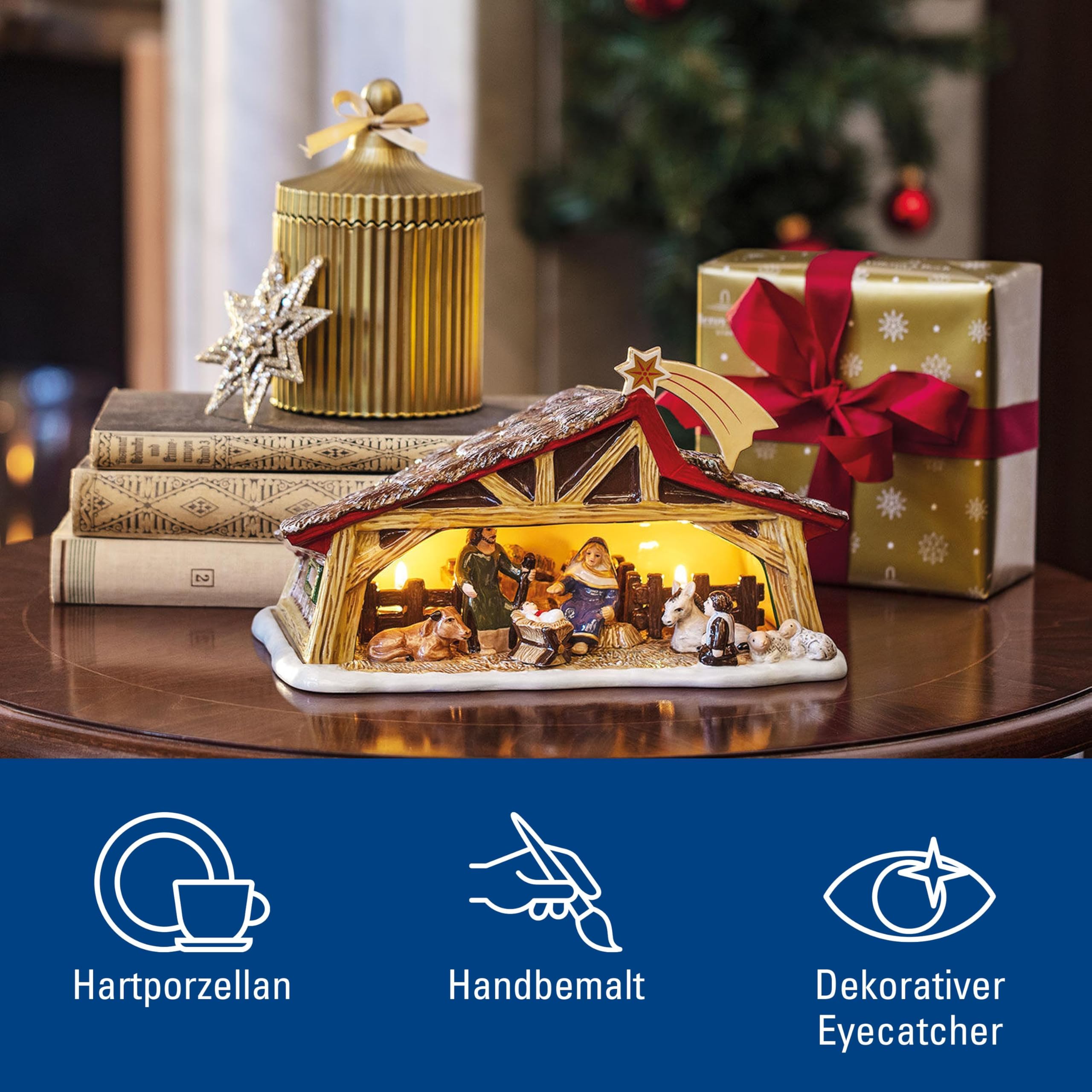 Villeroy & Boch - Christmas Toy's Memory Krippe Bunt, Weihnachtskrippe mit Krippenfiguren, Weihnachtsdorf, Weihnachtsdeko, Weihnachtsstall, Weihnachten Dekoration, Xmas, Hartporzellan
