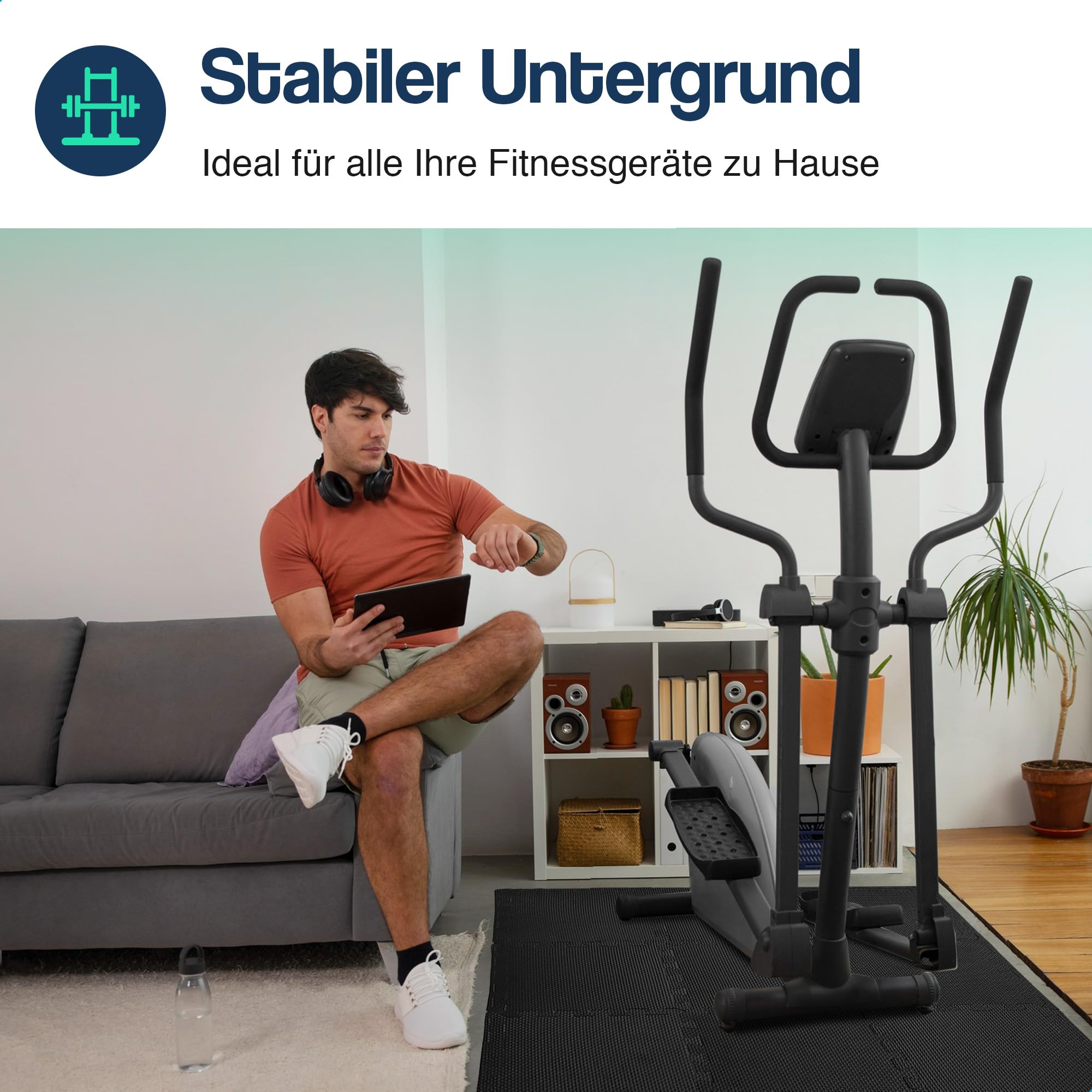 Hulser Fitness Puzzlematte - 30 x 30 cm - Bodenschutzmatten für Sporträume - Unterlegmatte, Fitnessmatte, Trainingsmatten, Schutzmatten für Fitnessgeräte