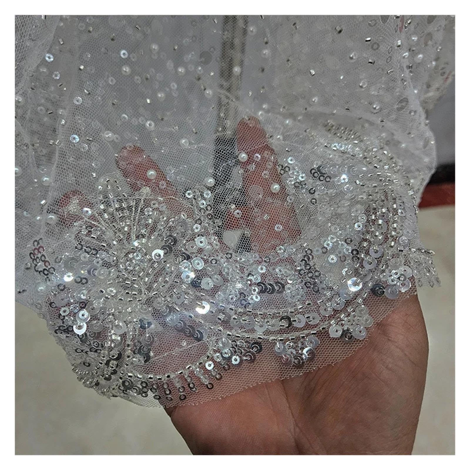 Velo da sposa con velo di diamanti paillettes luminose