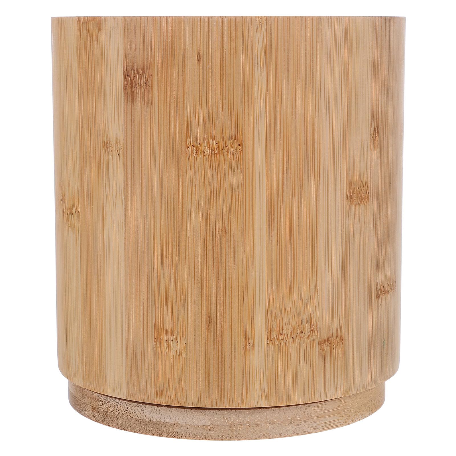 Homoyoyo Organizador Giratorio para Cubiertos y Tenedores de Madera Natural, Soporte Compacto 17X15 CM para Encimera, Adecuado para Cocina y Fiestas