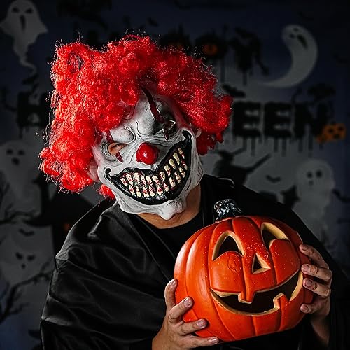 Miniatura 16 de YU FENG Máscara de disfraz para Halloween, mascarada, cosplay, fiesta divertida