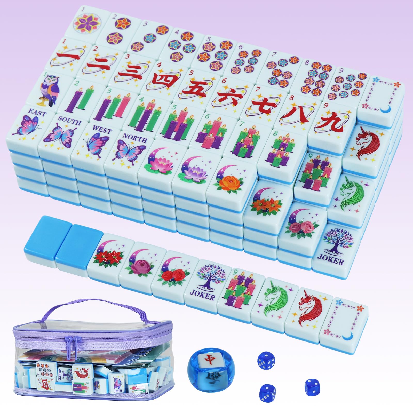 Set di piastrelle Mahjong Mahjong in melamina con incisione