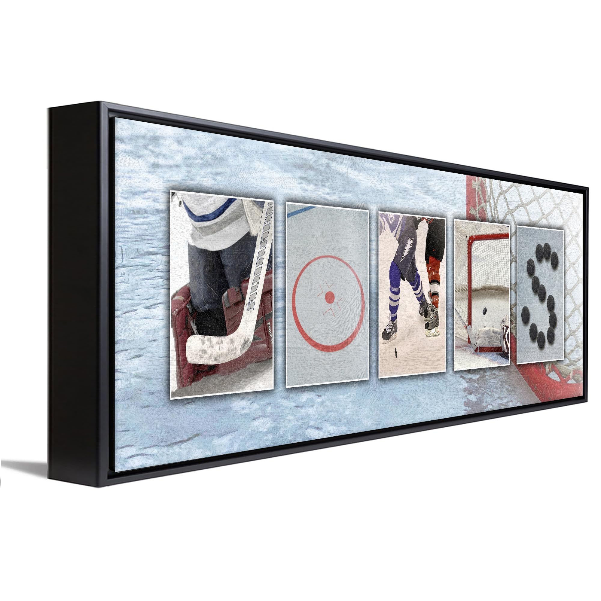 ICE HOCKEY Custom Photo Name Art | Premium Unframed Poster | 18”x6"