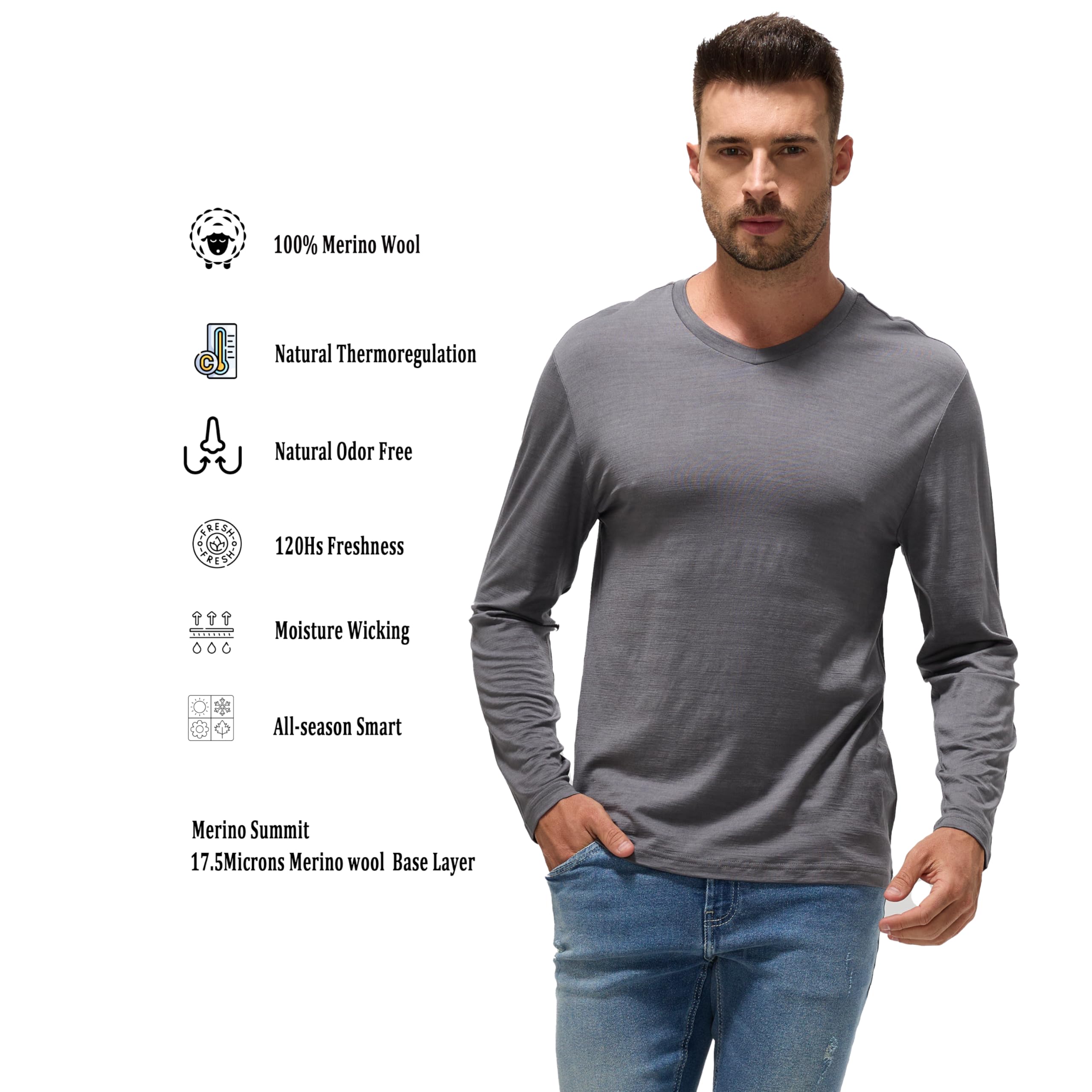 Smartwool Men's Classic Thermal Merino Base Layer Crew, Black, Small