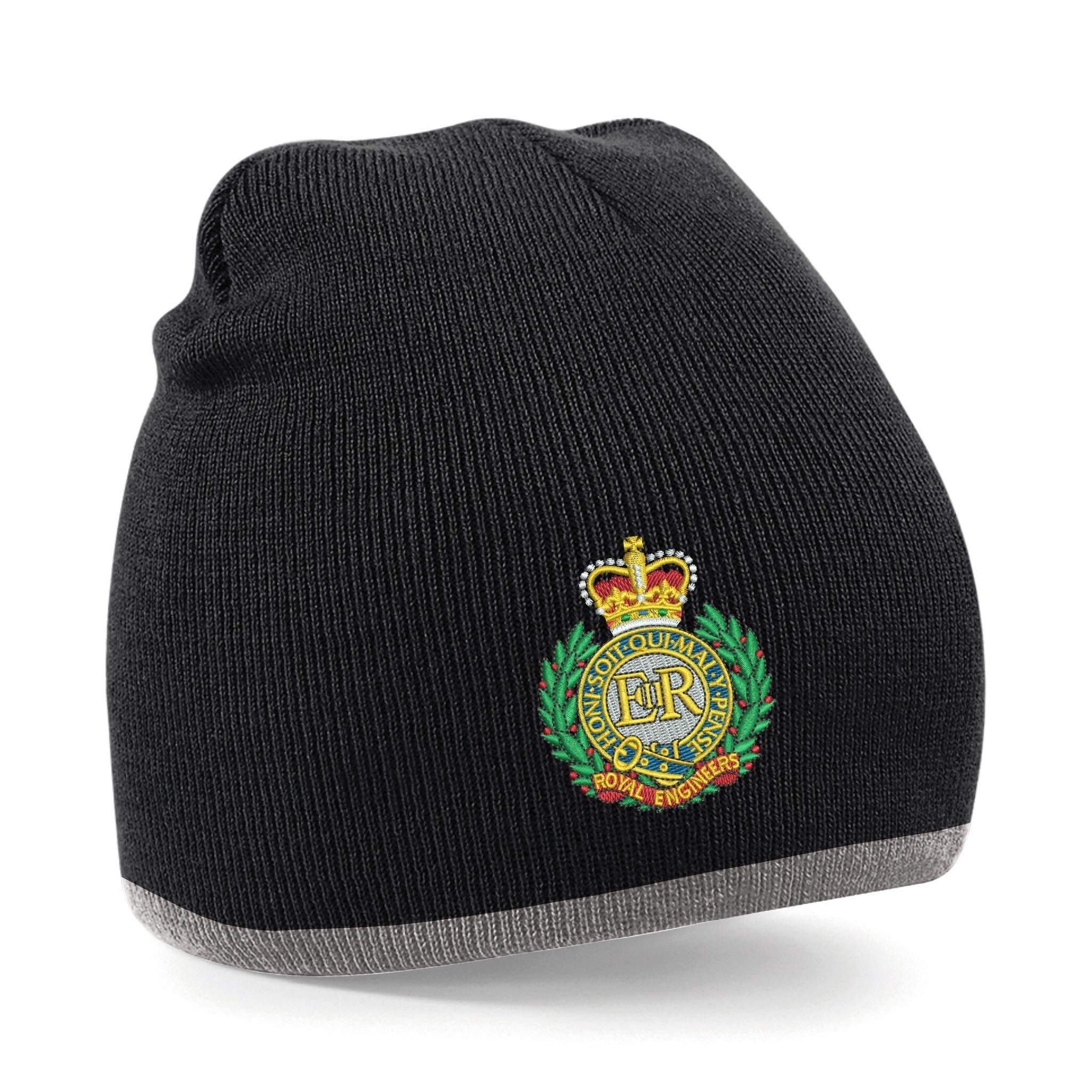 The Military Store Unisex Black/Grey Royal Engineers Beanie Hat