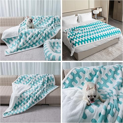 Miniatura 11 de Manta Impermeable para Mascotas, Fundas de Cama para Perros, Sofá, Elegantes Mantas Jacquard para Mascotas para Cachorros y Gatos, Lavables, Flor