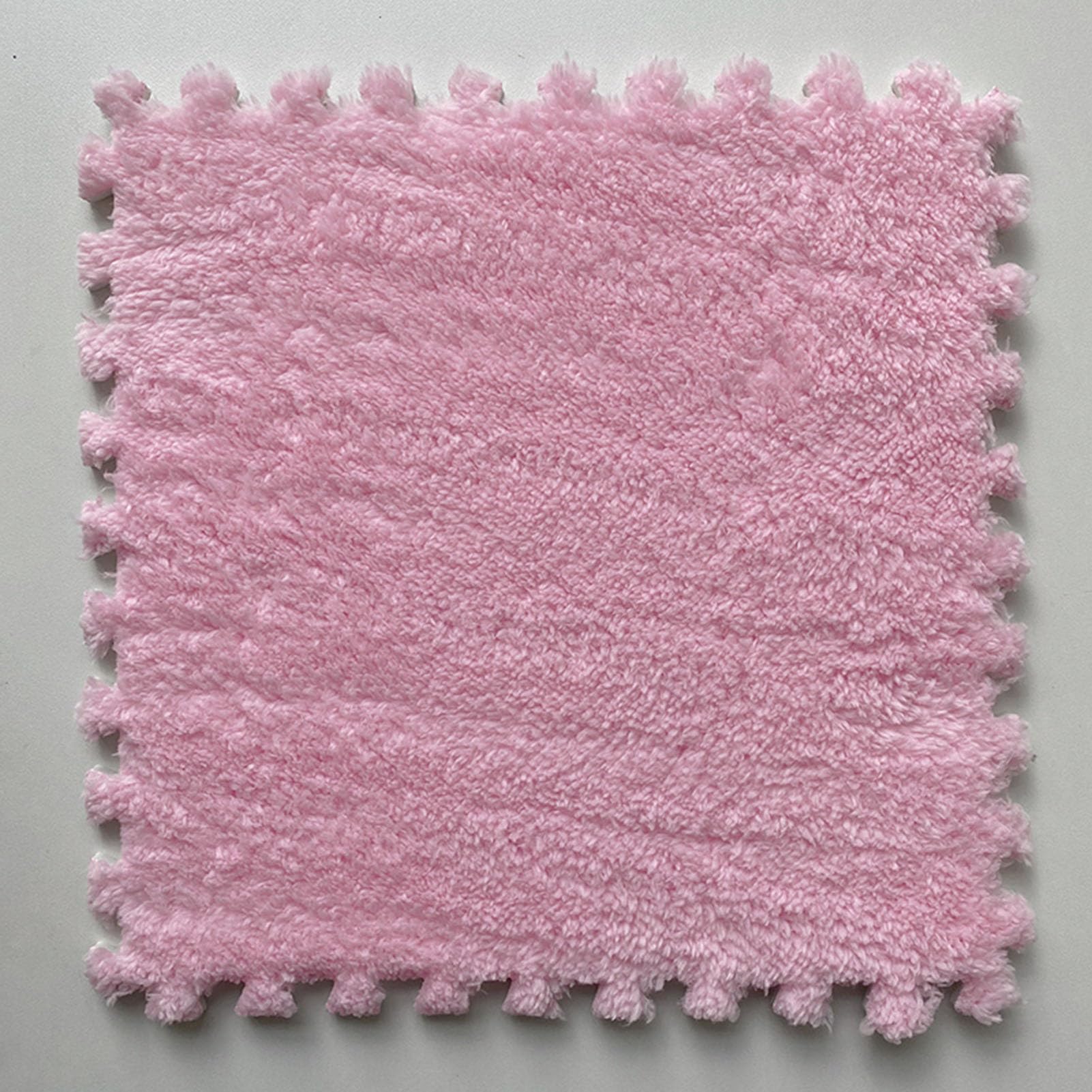 Piastrelle per tappeti ad Incastro Splice, Tappetino in Schiuma di Peluche, 64 tappetini Puzzle di Peluche, Blocchi di Tappetino Puzzle di Peluche Soffici tappeti in schi,Pink