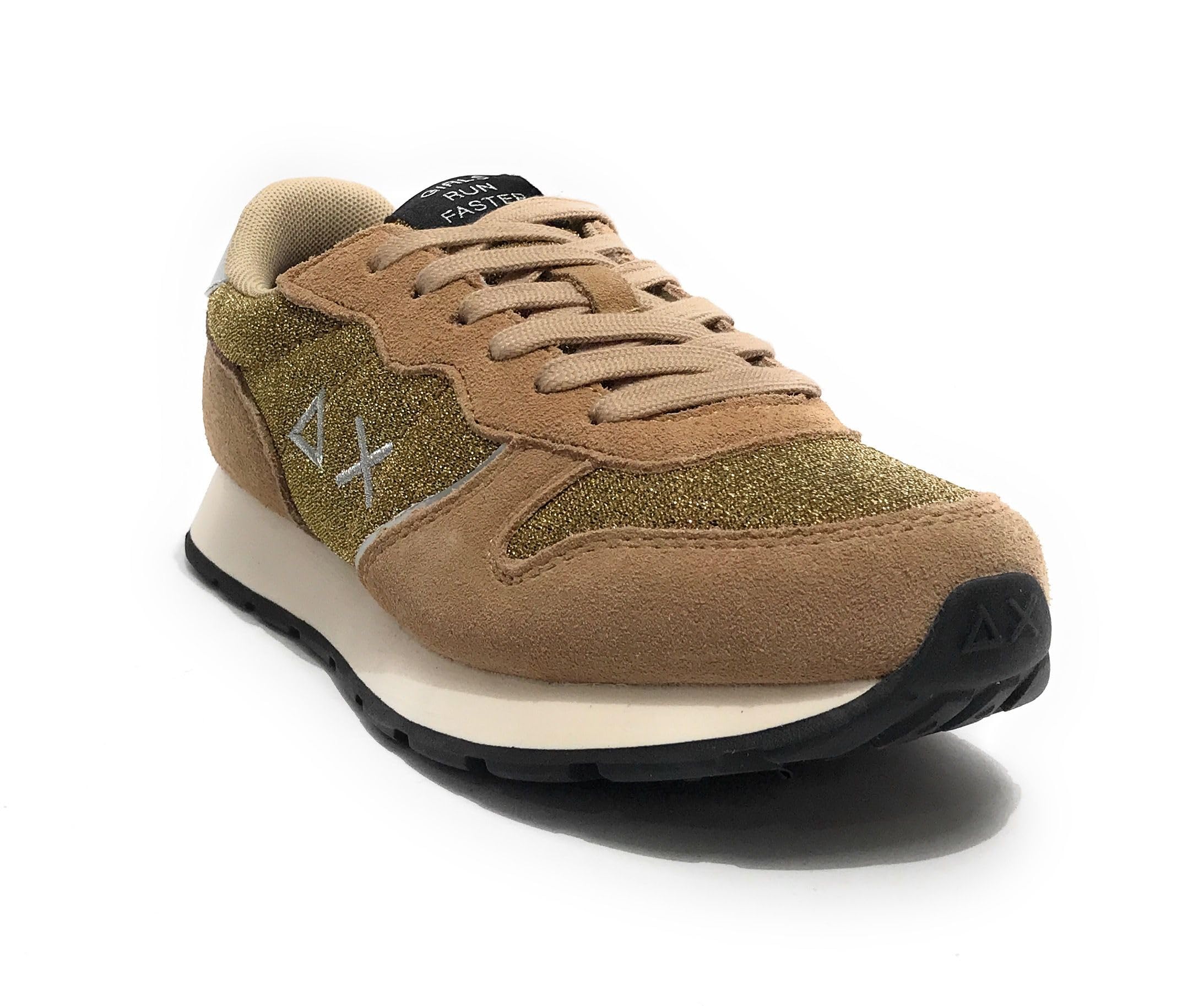 SUN68 Scarpe Sneaker Girl's Ally Glitter Textile Teen Suede/Nylon Oro Z25SU07 Z44404T 38