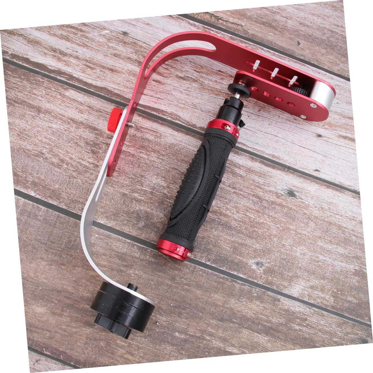Stabilizzatore per Fotocamera a Mano per Dslr Dv in Lega di Alluminio Rosso | Riprese Fluide a Basso Angolo, Motion Preciso e Meno Vibrazioni, Formato Compatto per Viaggi e Trasporto