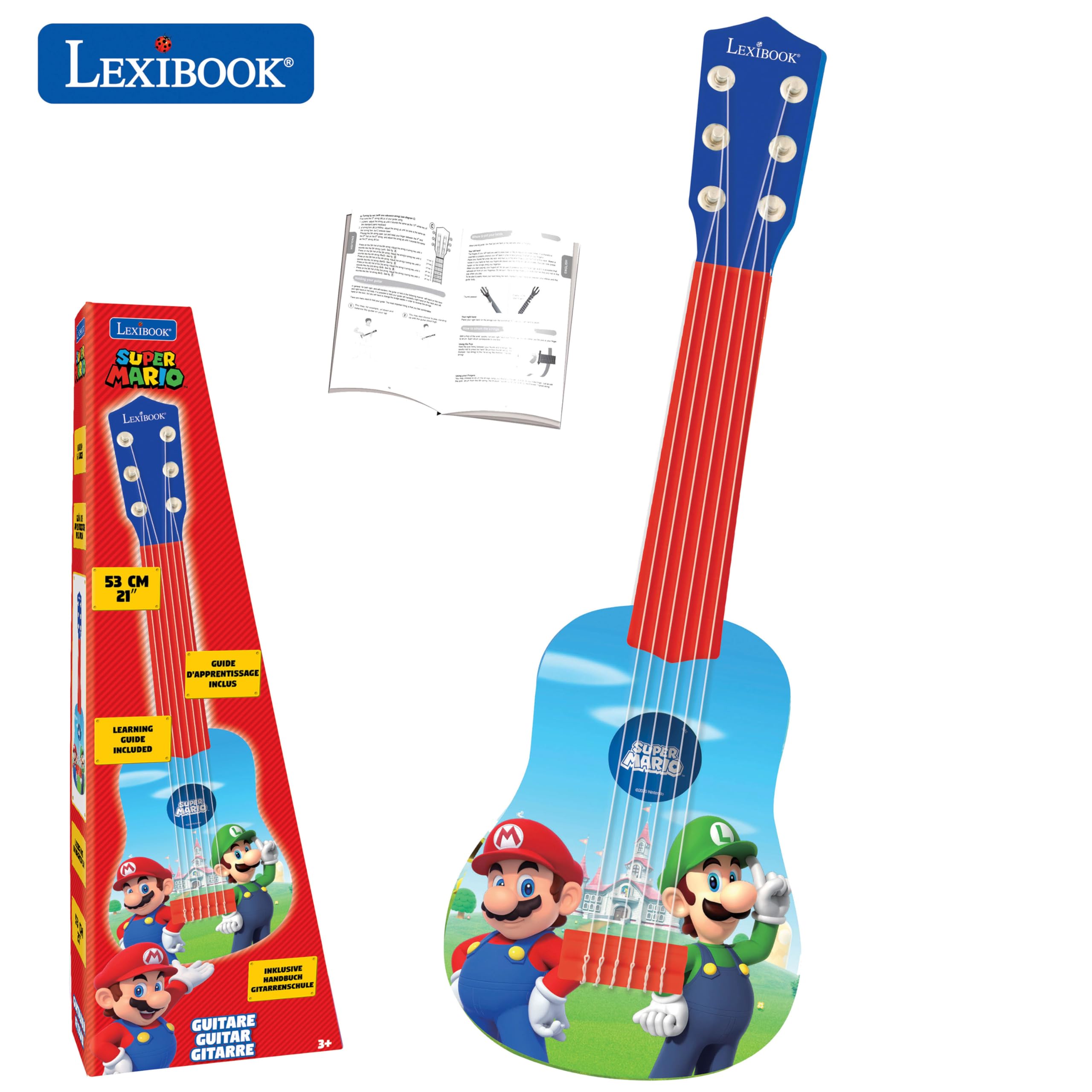 Mini Guitare Acoustique 6 Cordes 53,3 Cm - En Bois, Pour Enfants Et Débutants, Couleur Rouge